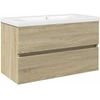 Image de vidaXL Ensemble de meubles de salle de bain 2 pièces céramique et bois composite