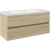 Image de vidaXL Ensemble de meubles de salle de bain 2 pièces céramique et bois composite