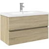 Image de vidaXL Ensemble de meubles de salle de bain 2 pièces céramique et bois composite