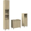 Image de vidaXL Ensemble de meubles de salle de bain 3 pièces en bois composite chêne Sonoma