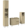 Image de vidaXL Ensemble de meubles de salle de bain 3 pièces en bois composite chêne Sonoma