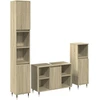 Image de vidaXL Ensemble de meubles de salle de bain 3 pièces en bois composite chêne Sonoma