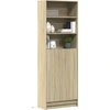 Image de vidaXL Highboard avec éclairage LED Chêne Sonoma 69x32,5x200 cm
