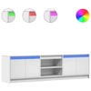 Image de Armoire TV avec éclairage LED Blanc 180x34x50 cm Matériau dérivé du bois