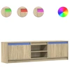 Image de vidaXL Armoire TV avec éclairage LED Chêne Sonoma 180x34x50 cm