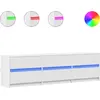 Image de Armoire TV avec éclairage LED Blanc 180x34x50 cm Matériau dérivé du bois
