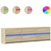 Image de vidaXL Armoire TV avec éclairage LED Chêne Sonoma 180x34x50 cm