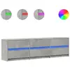 Image de vidaXL Armoire TV avec éclairage LED gris béton 180x34x50 cm