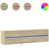 Image de vidaXL Armoire TV murale avec LED Chêne Sonoma 180x31x45 cm