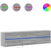 Image de vidaXL Armoire TV murale avec LED Gris Sonoma 180x31x45 cm