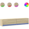 Image de vidaXL Armoire TV murale avec LED Chêne Sonoma 180x31x38 cm