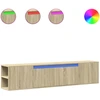 Image de vidaXL Armoire TV murale avec éclairage LED Chêne Sonoma 180x31x39,5 cm