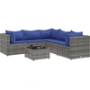 Image de vidaXL Ensemble salon de jardin 6 pièces avec coussins Gris Poly rotin