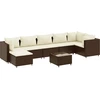 Image de vidaXL Ensemble de jardin lounge 8 pièces avec coussins Marron Poly Rattan