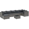 Image de vidaXL Ensemble salon de jardin 8 pièces avec coussins Gris Poly rotin