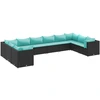 Image de vidaXL Ensemble salon de jardin 10 pièces avec coussins noir Poly rotin