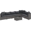 Image de vidaXL Ensemble de jardin canapé 8 pièces avec coussins Gris Poly rotin