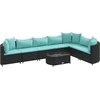 Image de vidaXL Ensemble de jardin canapé 8 pièces avec coussins noir poly rotin