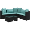 Image de vidaXL Ensemble de salon de jardin 6 pièces avec coussins noir poly rotin