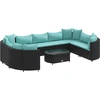 Image de vidaXL Ensemble de 10 canapés de jardin avec coussins noir poly rotin