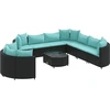 Image de vidaXL Ensemble de 10 canapés de jardin avec coussins noir poly rotin