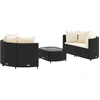 Image de vidaXL Ensemble de salon de jardin 5 pièces avec coussins noir poly rotin