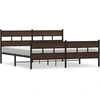 Image de vidaXL Lit métallique sans matelas brun imitation chêne 193x203 cm