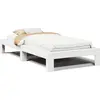 Image de vidaXL Lit en pin massif sans matelas blanc 75x190 cm