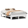 Image de vidaXL Lit en bois massif sans matelas Blanc 140x190 cm pin