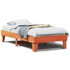Image de vidaXL Lit en bois massif sans matelas pin brun cireux 75x190 cm