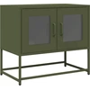 Image de vidaXL Armoire TV vert olive 68x39x60,5 cm Acier laminé à froid