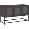 Image de vidaXL Armoire TV noire 100,5x39x60,5 cm Acier laminé à froid