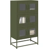 Image de vidaXL Highboard vert olive 68x39x123 cm acier