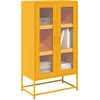 Image de vidaXL Highboard jaune moutarde 68x39x123 cm acier