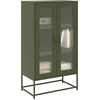 Image de vidaXL Highboard vert olive 68x39x123 cm acier
