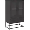 Image de vidaXL Highboard noir 68x39x111,5 cm acier