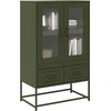 Image de vidaXL Highboard vert olive 68x39x111,5 cm acier