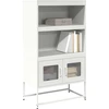 Image de vidaXL Highboard blanc 68x39x123 cm acier