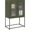 Image de vidaXL Highboard vert olive 68x39x107 cm acier
