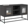 Image de vidaXL Armoire TV noire 100,5x39x60,5 cm Acier