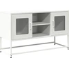 Image de vidaXL Armoire TV blanche 100,5x39x60,5 cm Acier