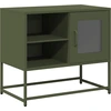 Image de vidaXL Armoire TV vert olive 68x39x60,5 cm Acier