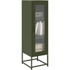 Image de vidaXL Highboard vert olive 36x39x123 cm Acier laminé à froid