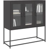 Image de vidaXL Sideboard noir 100,5x39x107 cm Acier laminé à froid