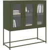 Image de vidaXL Sideboard vert olive 100,5x39x107 cm Acier laminé à froid