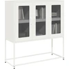 Image de vidaXL Sideboard blanc 100,5x39x107 cm Acier laminé à froid