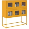 Image de vidaXL Sideboard jaune moutarde 100,5x39x107 cm Acier laminé à froid