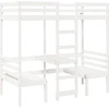 Image de vidaXL Lit surélevé avec bureau & chaises Blanc 90x190 cm Pin