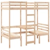Image de vidaXL Lit surélevé avec bureau & chaises 75x190 cm pin massif