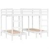 Image de vidaXL Lit superposé triple blanc 140x200/70x140 cm pin massif